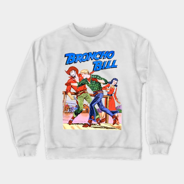 Punch Fight Girl Desert Broncho Bill Horse Cactus Cowboy Vintage Crewneck Sweatshirt by REVISTANGO